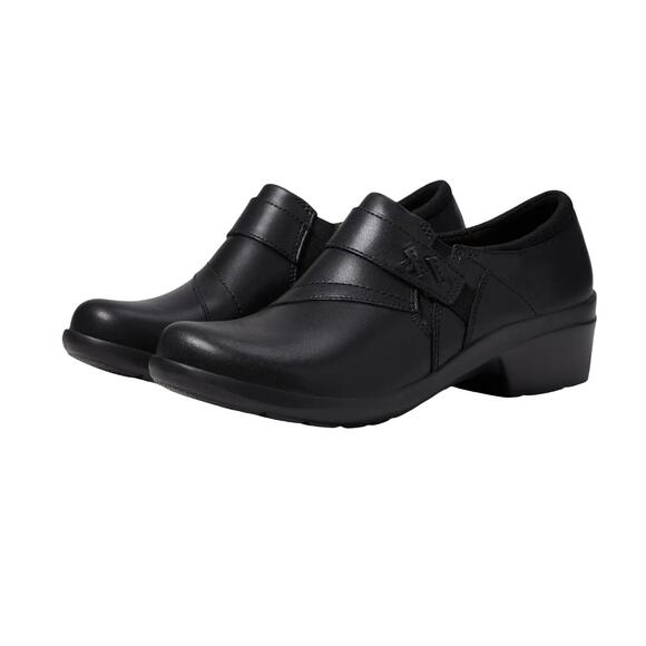 Clarks Angie Pearl Loafer Women's 10 Black Slip-On Leather Comfort Shoe, NWOB - Picture 2 of 10